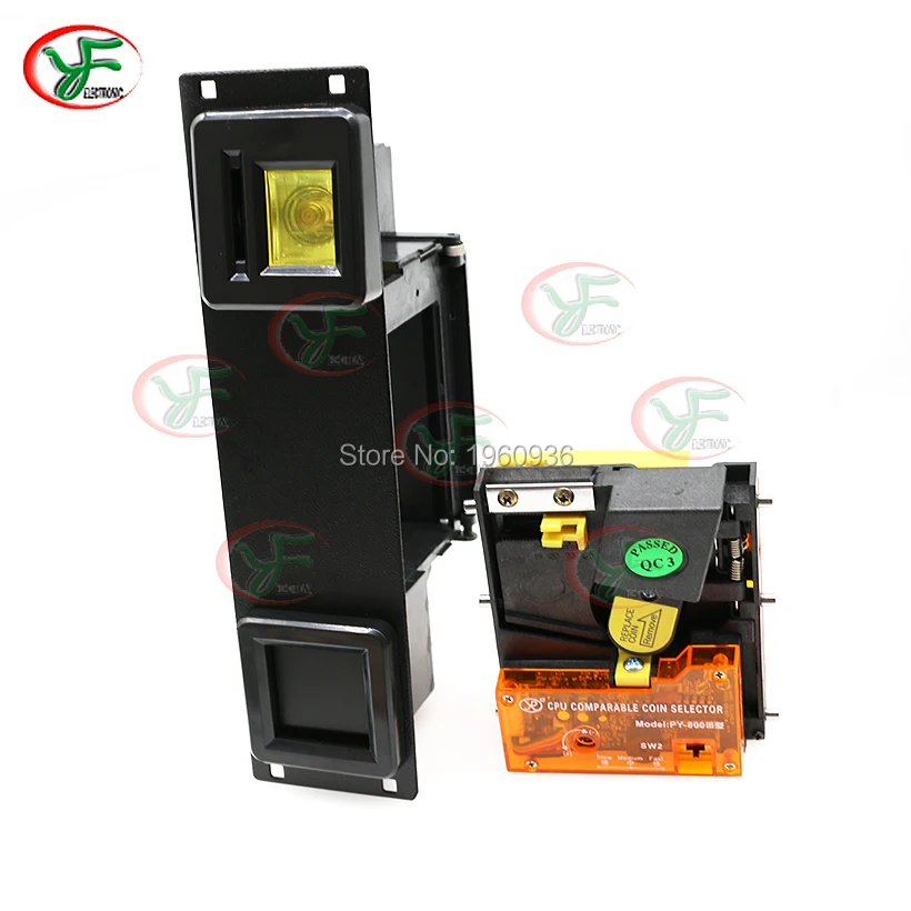 

PY-800 CPU Comparable Drop Insert Kind Coin Selector + Coin Acceptor Holder Iron Panel