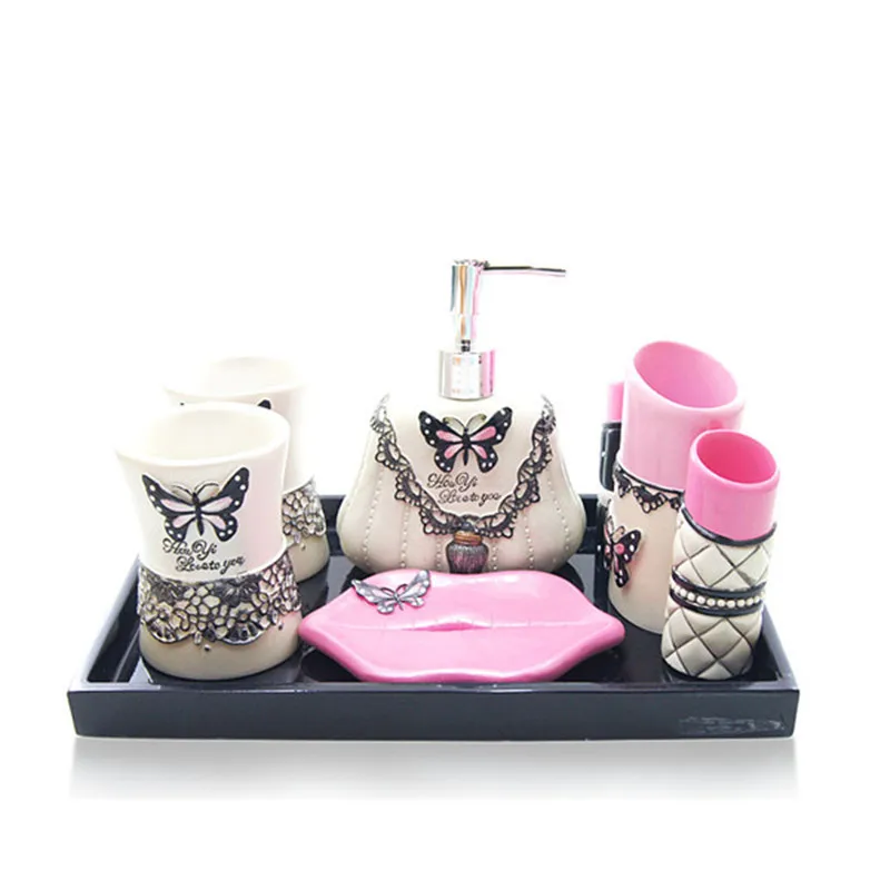 European Fashion High Quality Resin Bathroom Five Piece Set Sanitary Ware Set Bathroom Bath Set