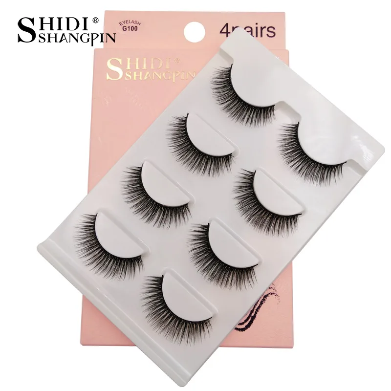 Shidhangpin 4 пары норковых ресниц Длинные ресницы макияж натуральные Maquillajes 3d