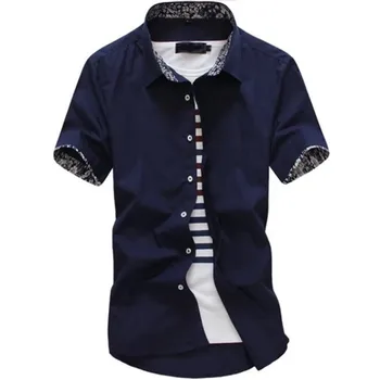 

Mens Summer Shirts Mens Business Casual Slim Short Sleeve Shirt High Quality Cotton Comfort Shirts Multi-color Optional Size 3XL