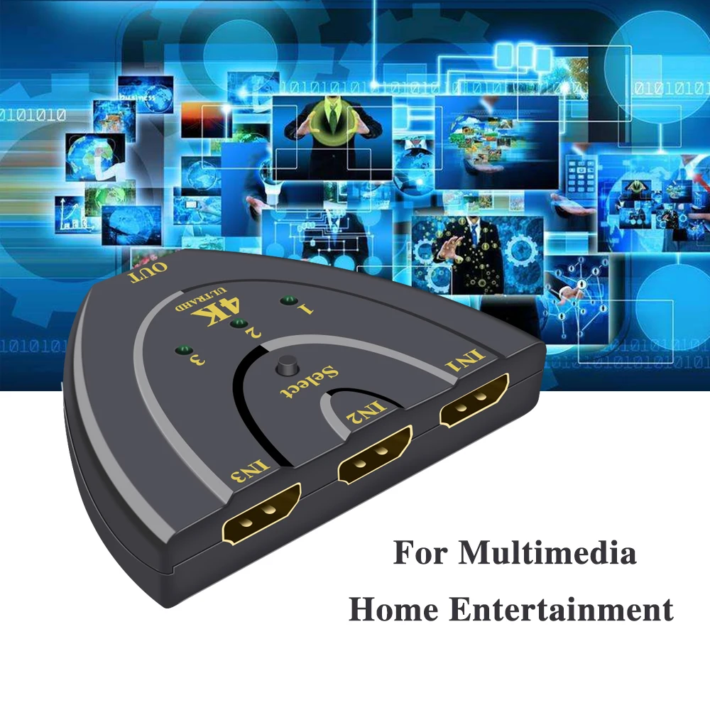 Perlinta HDMI коммутатор 4k 5 к 1, 3 к 1 сплиттер коробка Ultra HD для DVD HDTV Xbox PS3 PS4