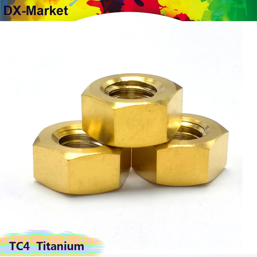 M5 m6 m8 m10 титановые шестигранные гайки 20 шт./лот Gr5 гайка из титанового сплава TC4