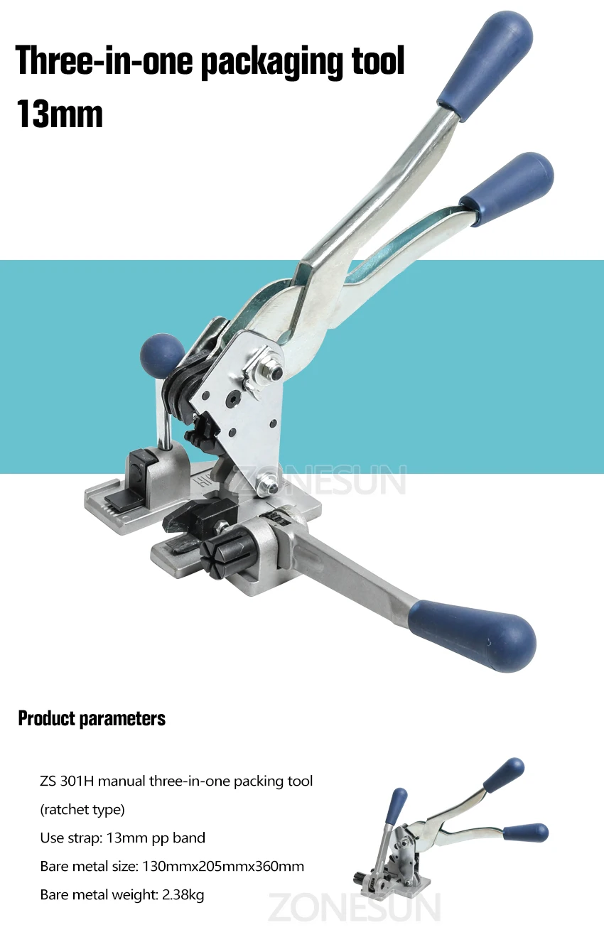 embalagem multifuncional plástico 13mm pp cinta correia tensor cortador mão conjunto