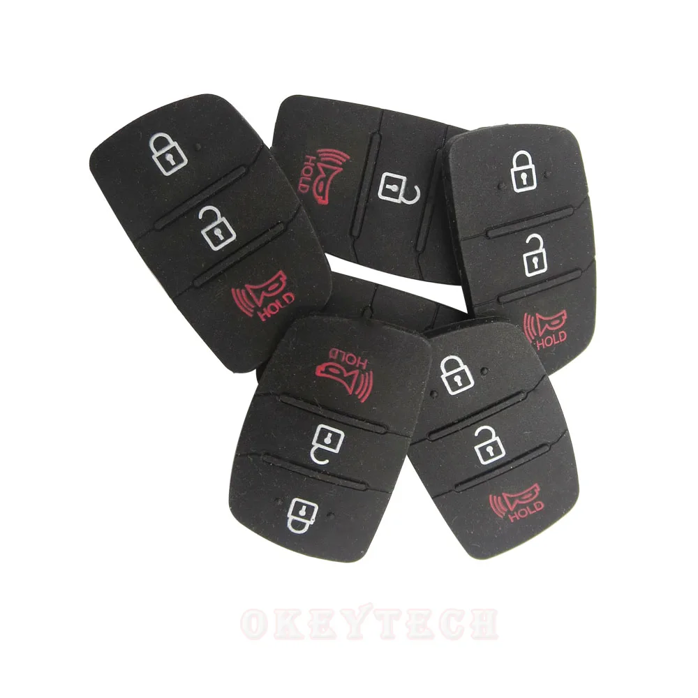 OkeyTech 3/4 кнопки Мягкий запасной чехол автомобильный ключ резиновый кнопочный коврик для hyundai SANTA FE IX35 IX45 Accent I40