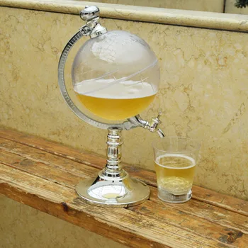

Bar decoration Creative mini globe water dispenser beer Liquid drinking machine home decor Wine Pourers Bar Tools Canister Pump