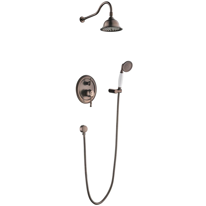 Ensemble Douche De Plafond Bronze Frotté à L'huile 3 Poignées