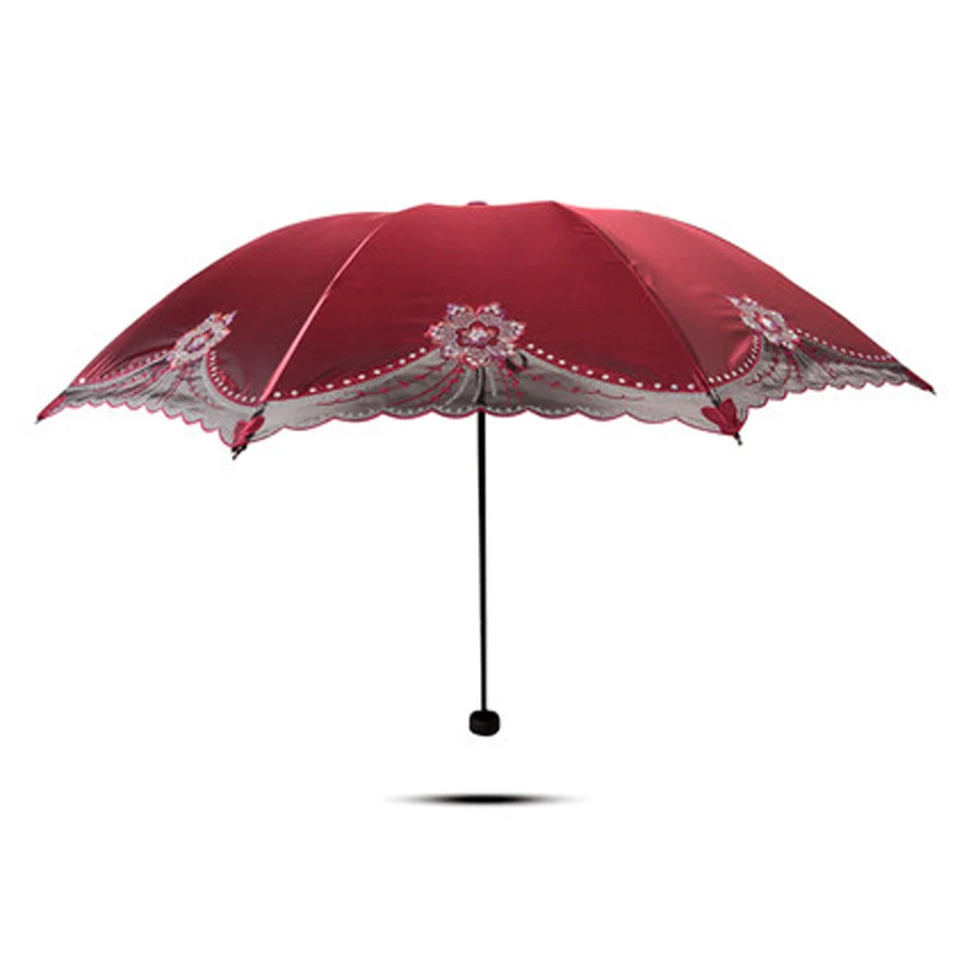 Parapluie Anti UV Femme dentelle princesse pliant Clair Compact soleil pluie Parasol NEUF 