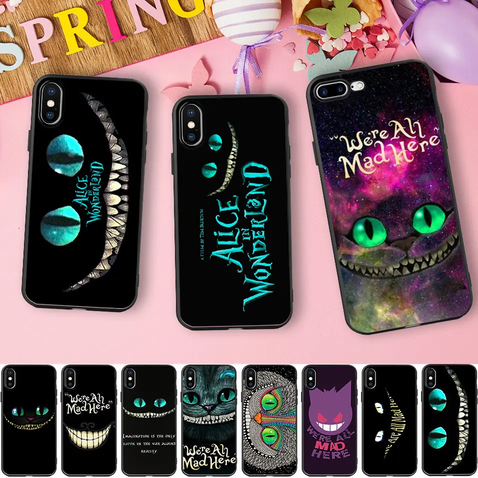 

Alice in Wonderland Cases for iphone 6s Cheshire Cat Soft Silicone Phone Case for iPhone X 5 S 5S XR XS Max 6 6S 7 8 Plus Cover