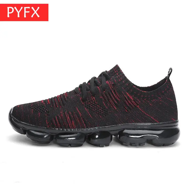 

2019 autumn new Men's Korean leisure fly woven mesh breathable running shock flat comfortable white lace-up Parkour shoes
