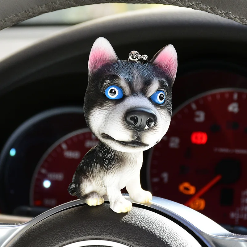 

Lovely Animal Resin Model husky Action Figure Decoration Simulation Corgi Dog Pet Figurines Toys keychain Bag Pendant for girls