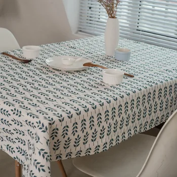 

Byetee Pastoral Green Leaves Table Cloth Cotton Linen Tablecloth For Kitchen Home Decor Classic Dining Table Cover