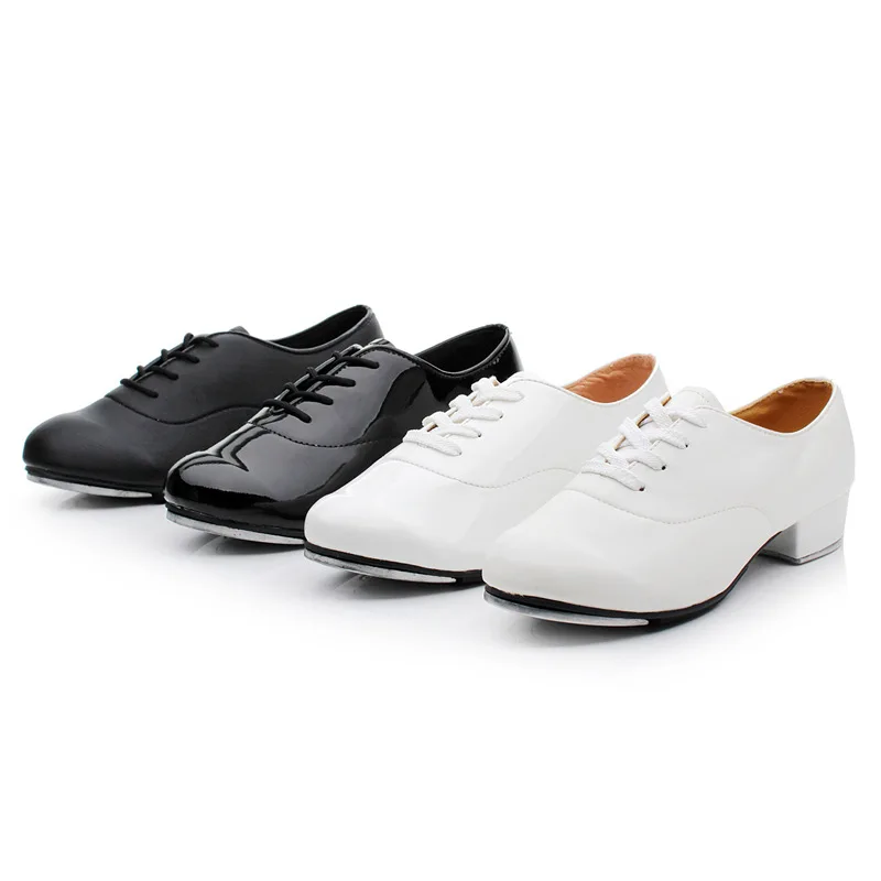 

Tap Shoes For Man Children Male Adults White Leather Sports Men Shoes Aluminum Bottom Tap Shoes Chip Yi Dance Shoes