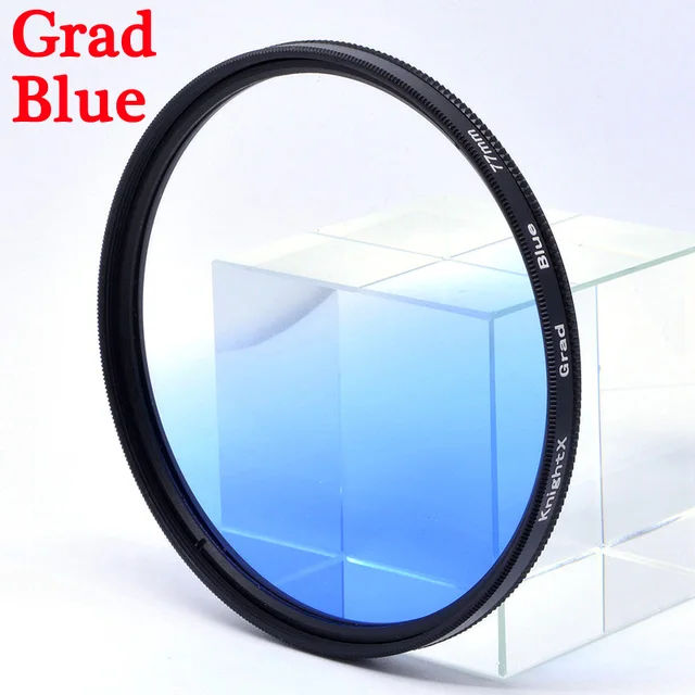 KnightX FLD UV CPL ND Star Filter polarizer red Camera Lens gnd Filter For canon eos sony nikon 49 52 55 58 62 67 72 77 mm color Grad Blue