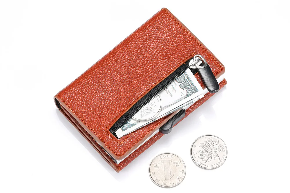 ZOVYVOL RFID бизнес кредитный держатель для карт металлическая монета для путешествий визитная коробка алюминиевый держатель для карт кошелек для мужчин и женщин