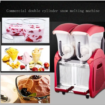 

New type Commercial Slush Machine 24L Snow Melting Machine two tank Ice Slush Smoothies Machine