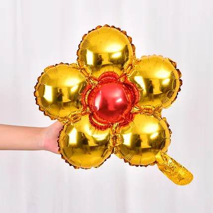 1pc 18inch birthday flower balloon five petals flower Foil balloons Wedding favors and gifts birthday party decorations globos - Цвет: 1pc gold