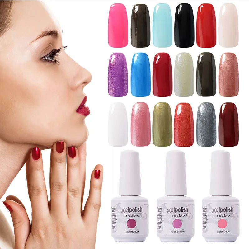 

Arte Clavo Gel UV Colors (Any 10 Colors + Primer + Top Coat) x 15ml Soak Off Nail Polish Nail Art Paint UV Gel Polish