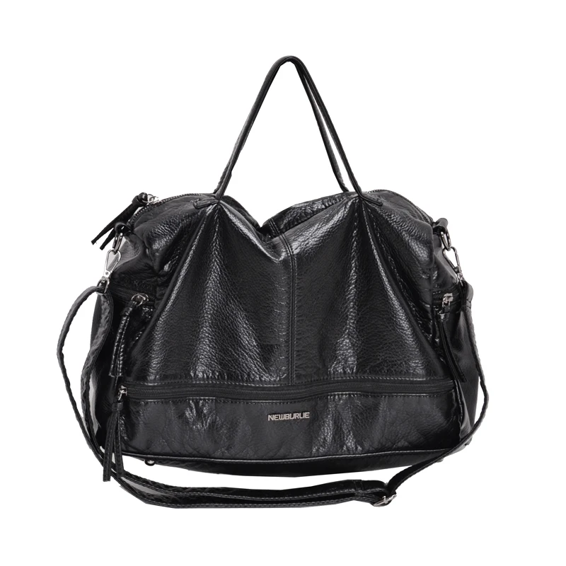 Leather Shoulder Tote Bag-3