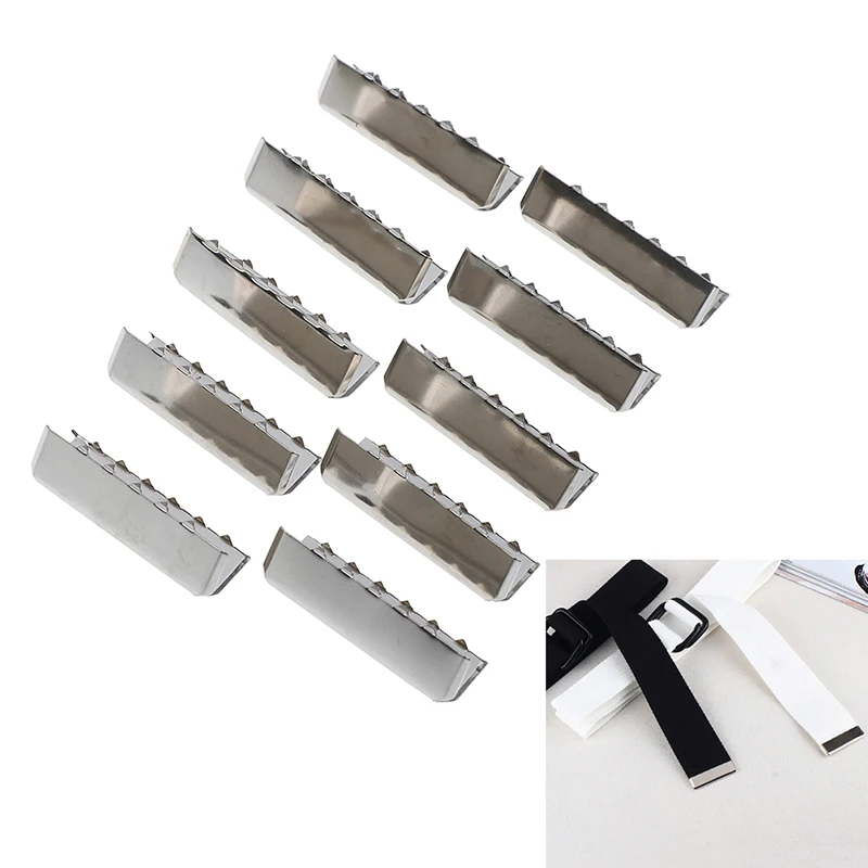 10Pcs 1.5&quot Metal belt buckle end tip for cotton webbing tag bag key fob chains hot sale | Дом и сад