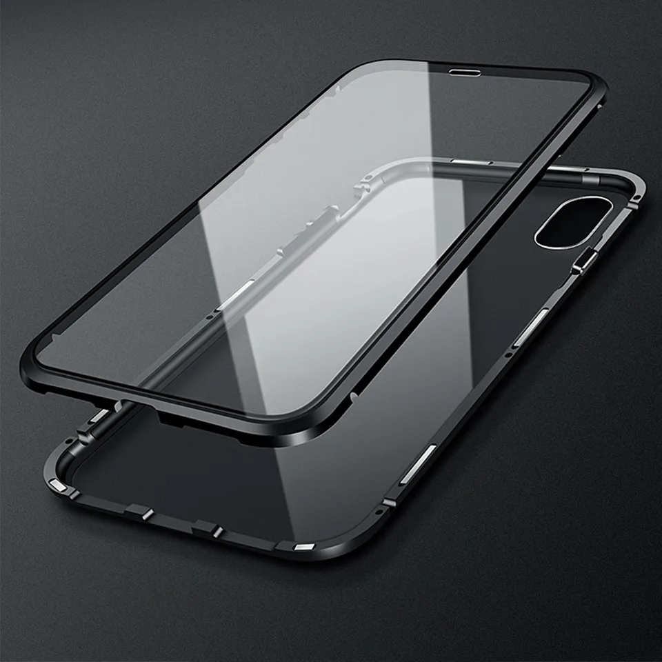 Двухсторонний стеклянный Магнитный чехол для телефона iphone X XS Max 8 7 Plus