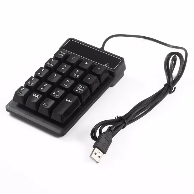 Wired USB Numeric Keypad Slim Mini Number Pad Digital Keyboard 19 Keys For Laptop PC Computer Accounting Keyboard