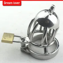 Stainless Steel Chastity Belt Thorn Ring with Locking Urethral Sound Penis Catheters Unique Toys