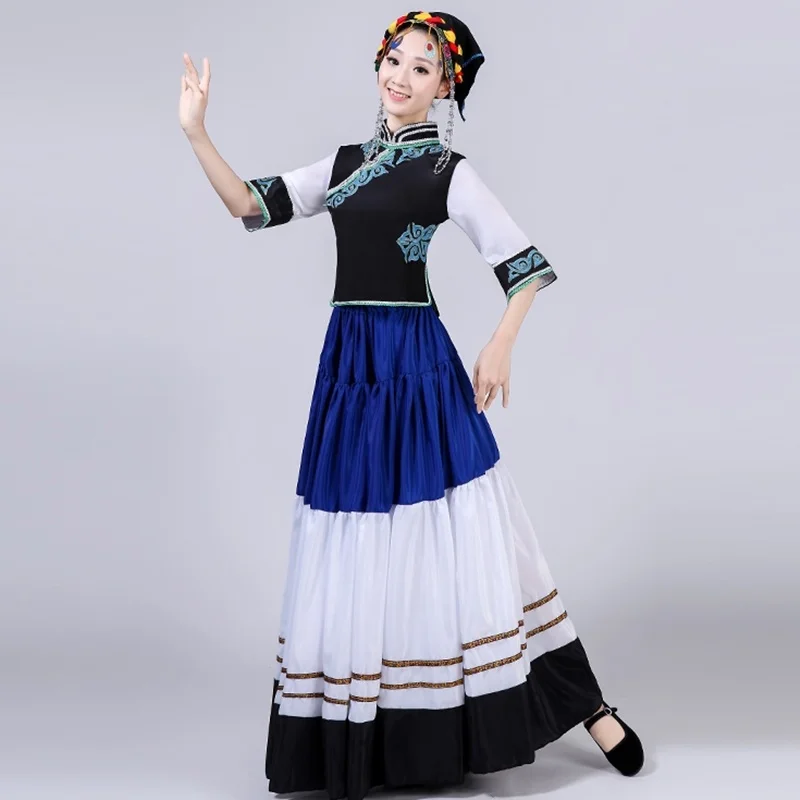 Hmong clothes design women Chinese traditional folk dance costumes modern hmong clothes thnic stage dance wear AA4596