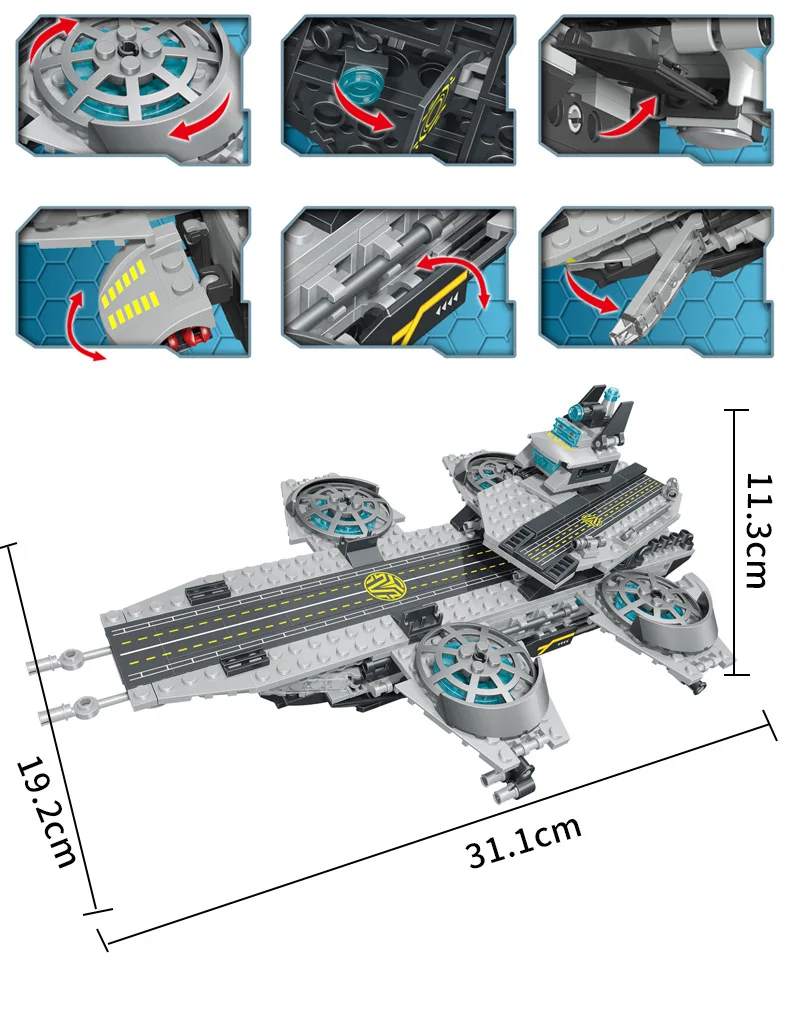 

LOCKING Marvel Building Blocks The SHIELD Helicarrier Avengers Movie Mini Military Model Sets Combination Toys For Children