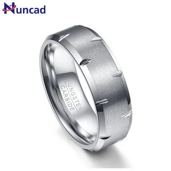 

Nuncad T064R men's fashion 8MM wide 2.3MM thick tungsten steel ring as wedding gift Wedding & engagement jewelry rings