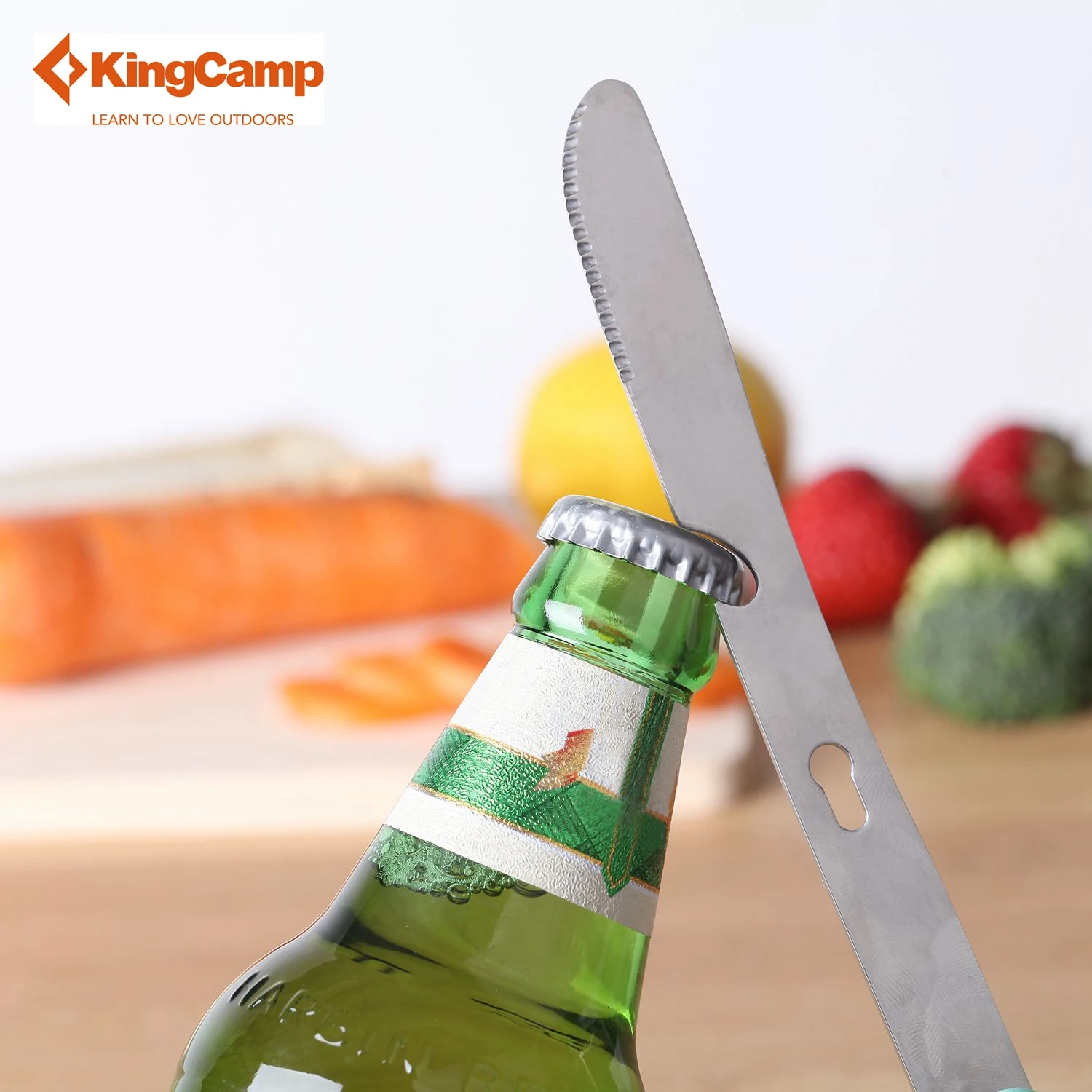 KingCamp utensilios Camping al aire libre de acero inoxidable de desastre Kit-cuchara tenedor y cuchillo para Camping y senderismo conjunto de cena