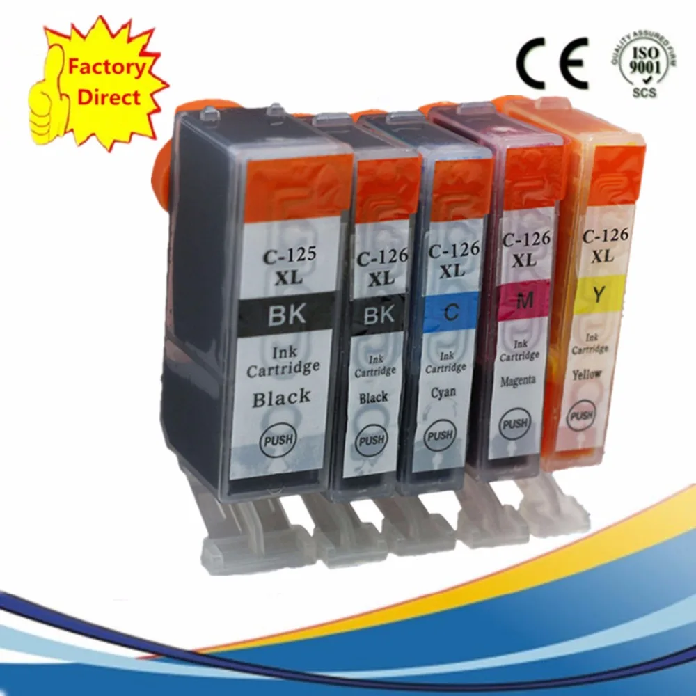 PGI125 PGI 125 CLI 126 125XL Замена чернильных картриджей для Canon Pixma IP 4810 4910 IX 6510 мг 5210 5310 6110