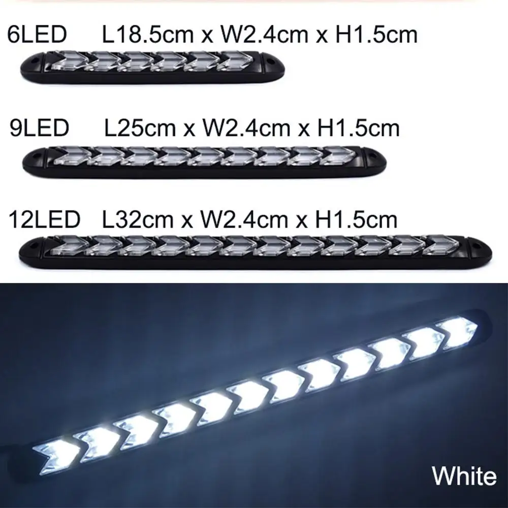 

Car DRL Turn Signal Waterproof Lights Styling White/Amber LED Knight Rider Strip Light Arrow Flasher Flowing DRL Car Stytle 2PCS