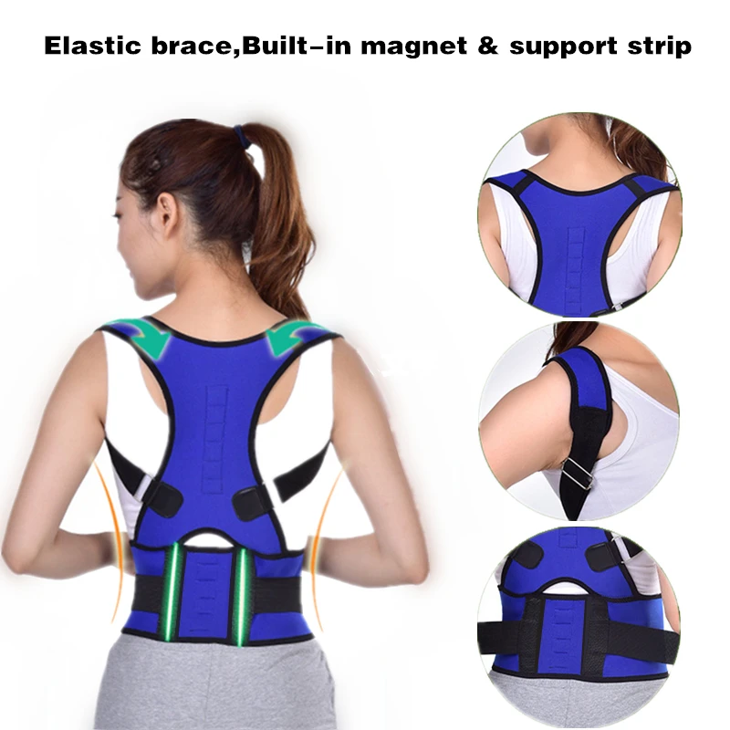  Adjustable Unisex Magnetic Posture Corrector shoulder Back Brace Support Belt for Man Women Shoulde