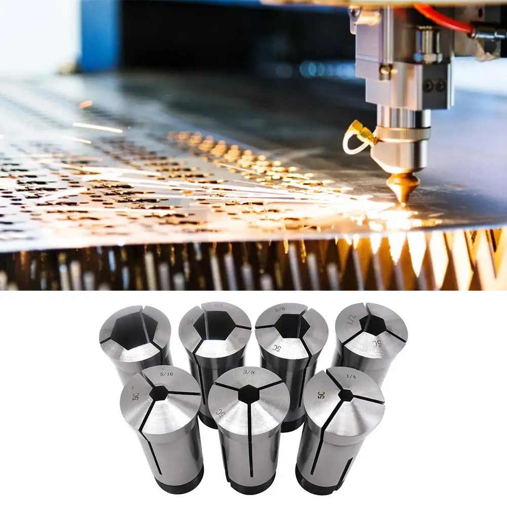 

7Pcs 5C 65 Mn Steel High Quality Concentricity Collet Stop Set for Hardinge Lathes Chuckers Mills CNC Clamping for Machine Tool