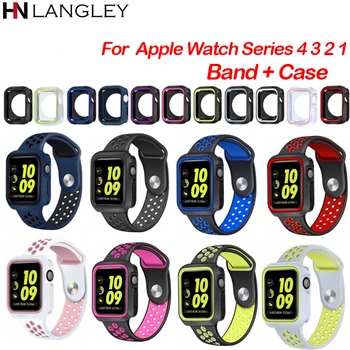 

New Protector Silicone Case Cover for iWatch Series 4 40/44 mm Sports Silicone Band Bumper Frame For Apple Watch 3 2 1 38/42mm