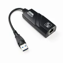 Черный USB 3,0 к Gigabit Ethernet RJ45 LAN(10/100/1000) Мбит/с сетевой адаптер для ПК K аксессуар для лэптопа