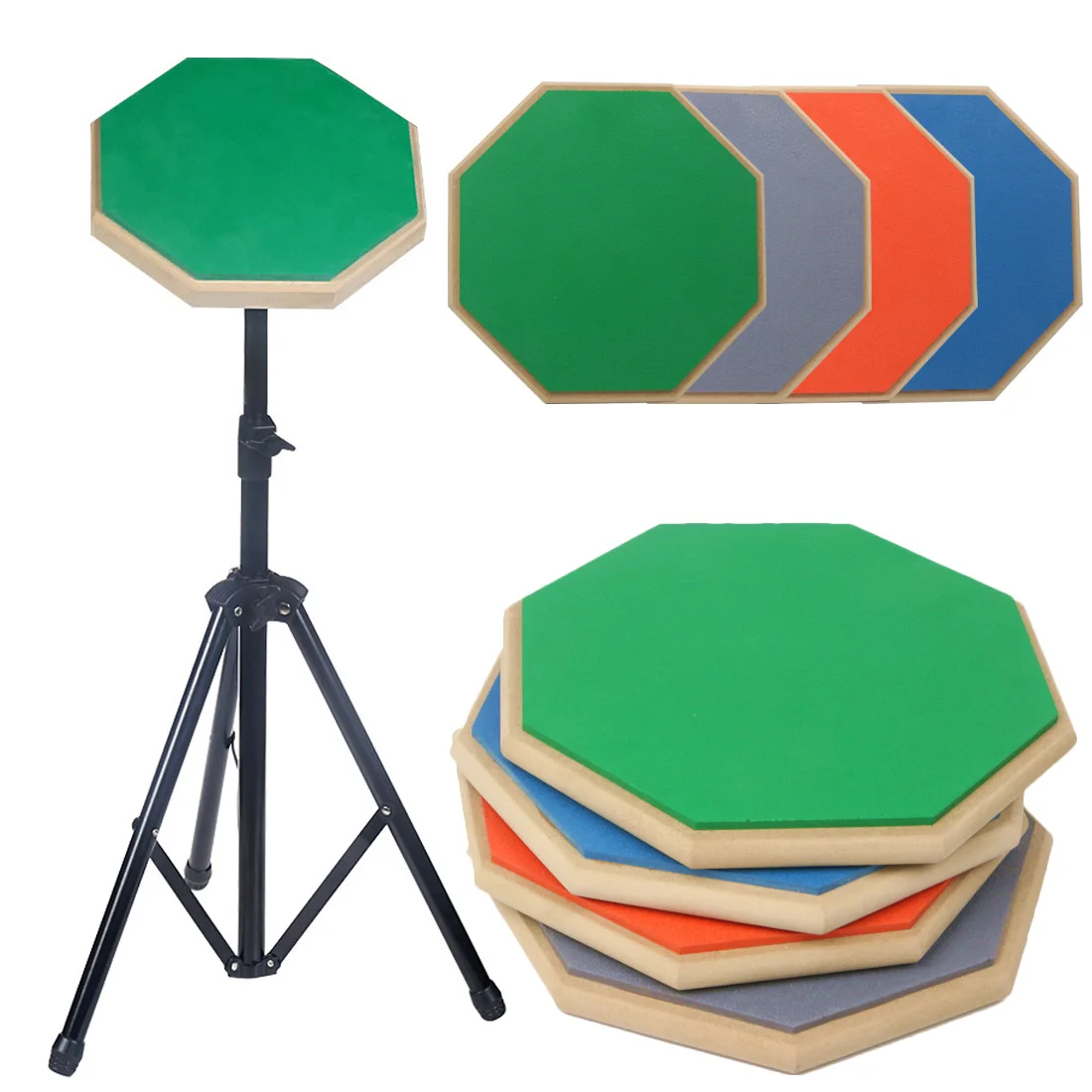 

Hot 4 Colors 8 inch Rubber Wooden Dumb Drum Beginner Practice Training Drum Pad For Percussion Instruments Parts Accessories