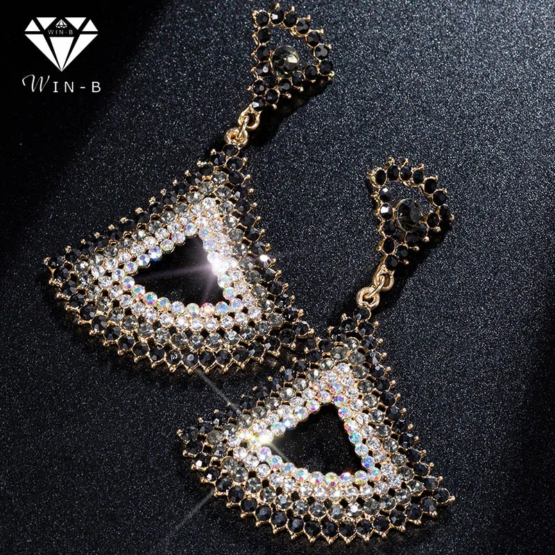 

WIN-B Multicolor Bead Large Bohemia Dangle Earrings earring drop pendant crystal Women fashion Vintage earrings