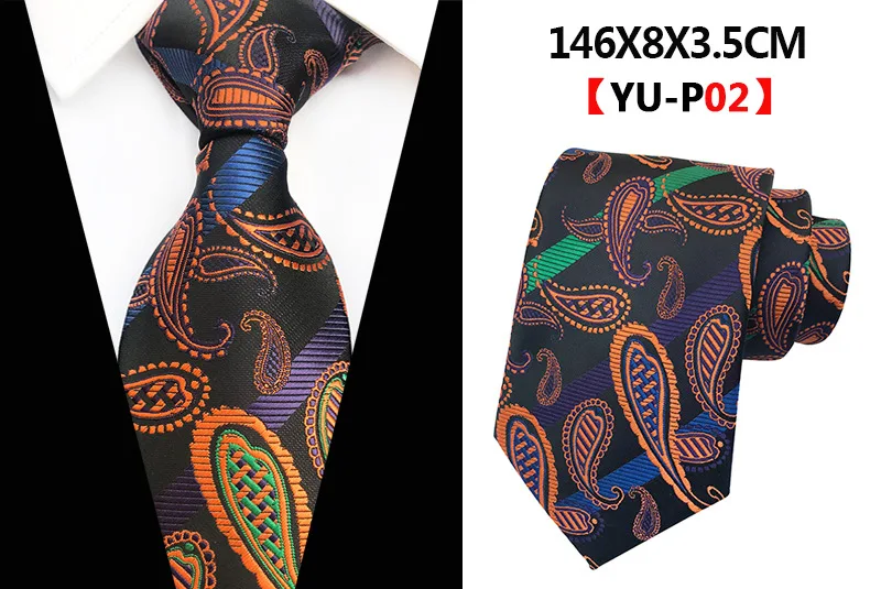 Модный мужской галстук 8 см шелковые галстуки жаккардовые Тканые Классические Цветочные Галстуки для мужчин формальные бизнес Свадебные Галстуки для жениха