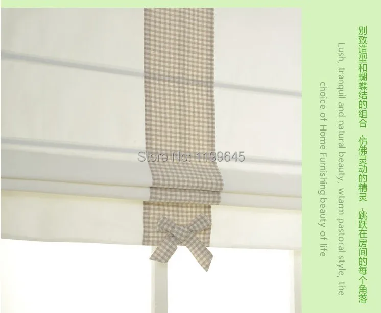 

Included Curtains New Arrival Thickening Linen/Cotton Striped Roman Shade Blinds The Finished Curtain free Shipping