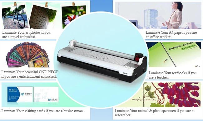 A3 Multi-functional 2 in 1 Photo Thermal and Cold Pouch Laminator with Paper Trimmer application