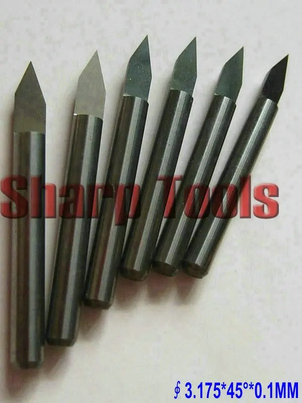 10pcs 3.175mm shank 45 degree 0.1mm head metal engraving bits, cnc