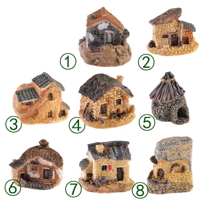 

Mini Small House Cottages DIY Craft Micro Landscape Decoration Accessories Figure Moss Terrarium Fairy Garden Ornament