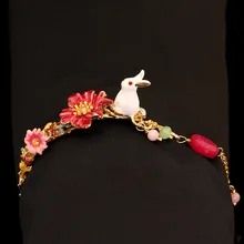 2016 New Alice Series Enamel Rabbit Gold Really Plated Adjustable Bracelet Woman Charm Fashion Jewelry Free Shipping Aliexpress