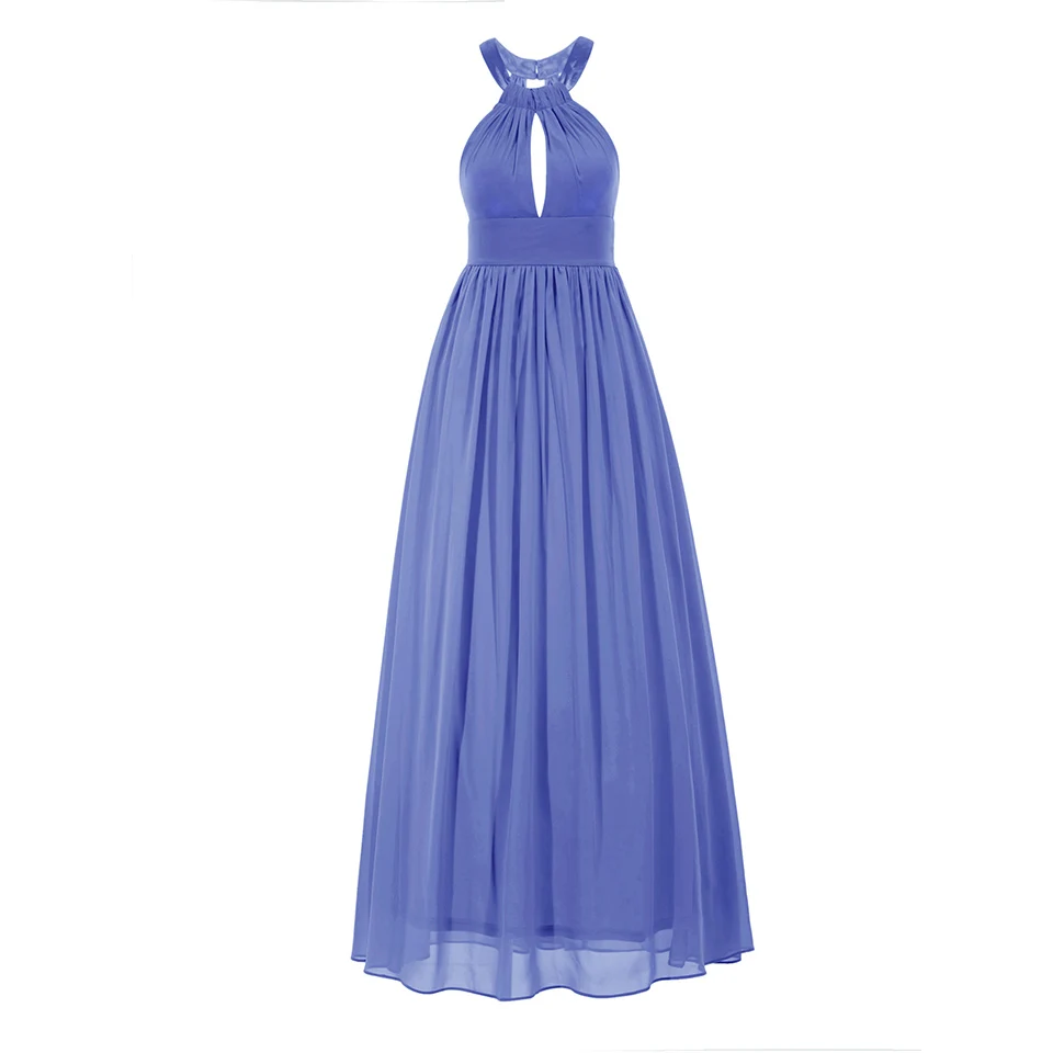 

Dressv light plum halter neck draped long evening dress sleeveless wedding party formal dress a line evening dresses