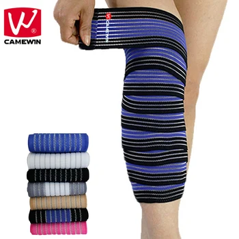 CAMEWIN Merk 1 paar 120*7.5 CM Verstelbare Sport Knie Protector Bandages Elastische Kracht Knie Elleboog Pols Enkel Ondersteuning knie Pads