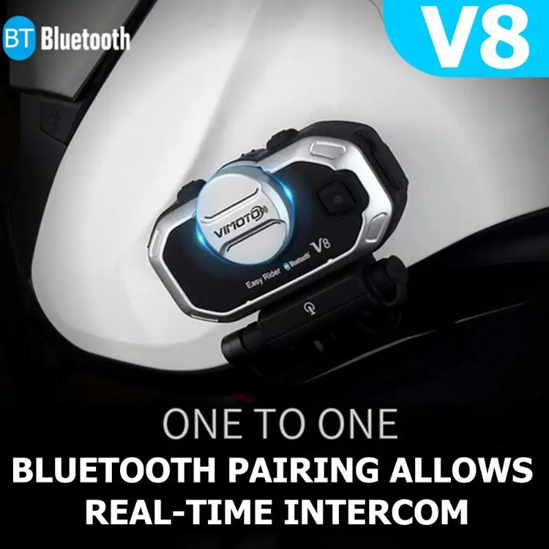 Беспроводная стереогарнитура Vimoto V8 для мотоциклетного шлема 850 мАч GPS радио Bluetooth