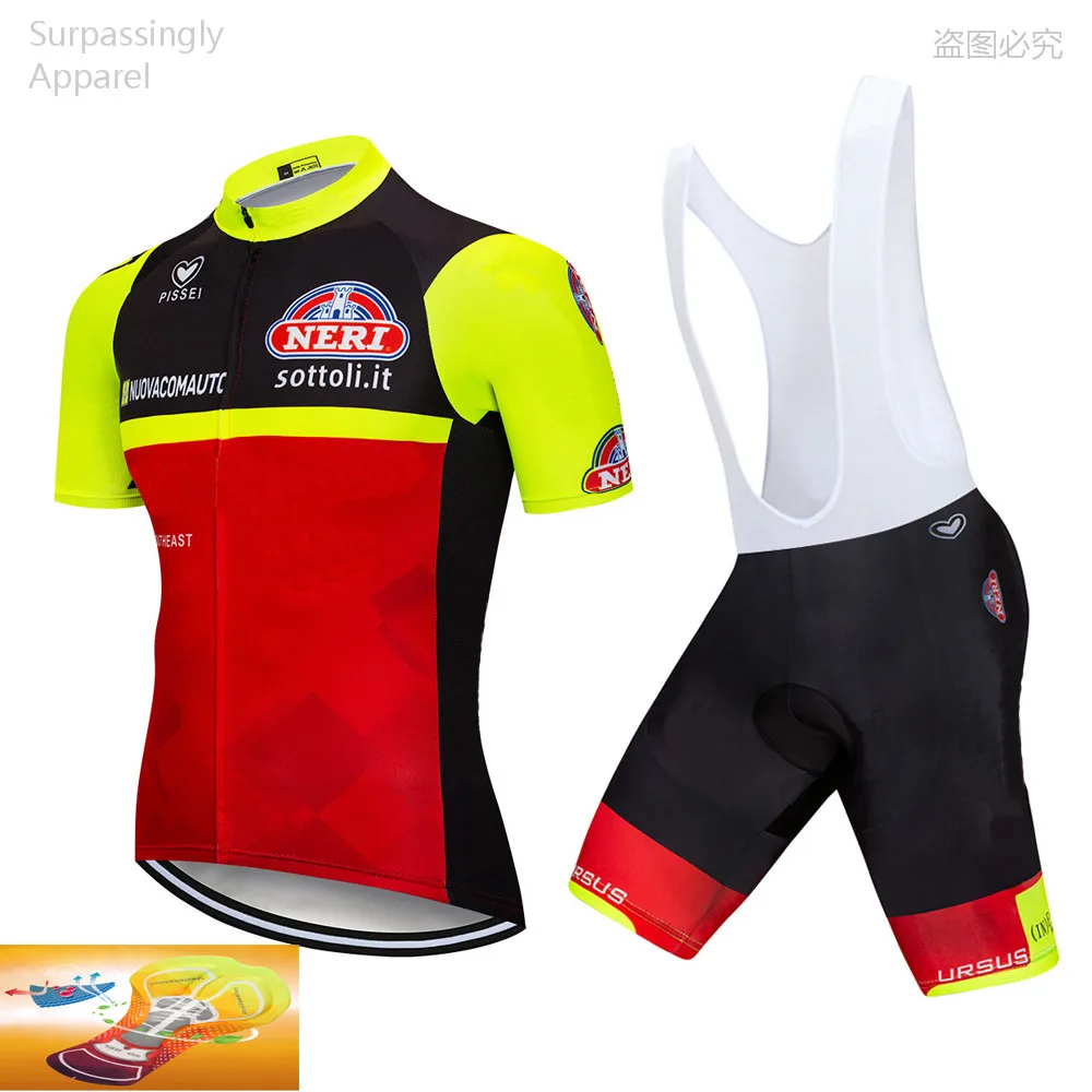 

2019 UCI World Tour ITALIA Cycling Jersey Sets 16D Gel Quick-Dry Ropa Ciclismo Short Sleeve Bike Clothing Racing Team Sportswear