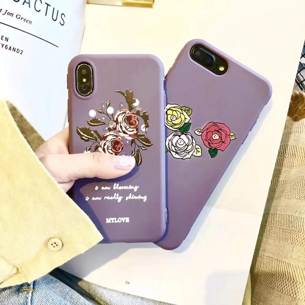 Oryksz для iPhone 6 S Plus Чехлы 3D мультфильм цветы рисунком Силиконовые ТПУ мягкий чехол 7