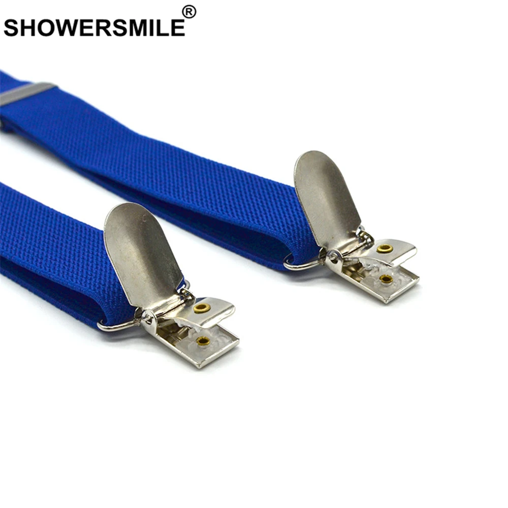 SHOWERSMILE Blue Kids Suspenders with Bow Tie Leather Children Braces British Style Wedding Red Gray Solid Boys Suspenders 65cm